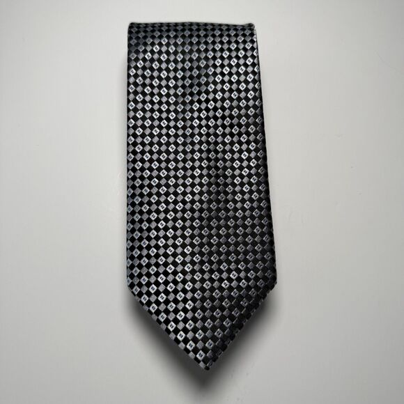 Michael Kors Other - Michael Kors Men’s Tie Black Silver Diamond Pattern 100% Silk Business Formal